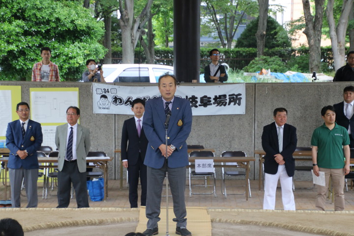 岐阜県相撲連盟会長　井波 健様よりご挨拶